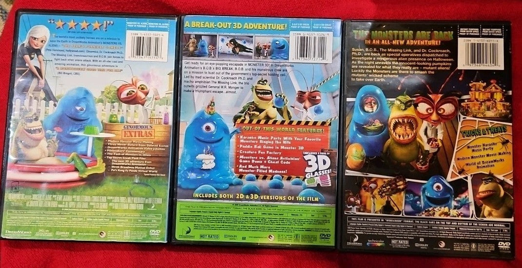 Monsters Vs. Aliens + Bob's Big Break 3D + Mutant  Pumpkins From Outerspace(DVD)