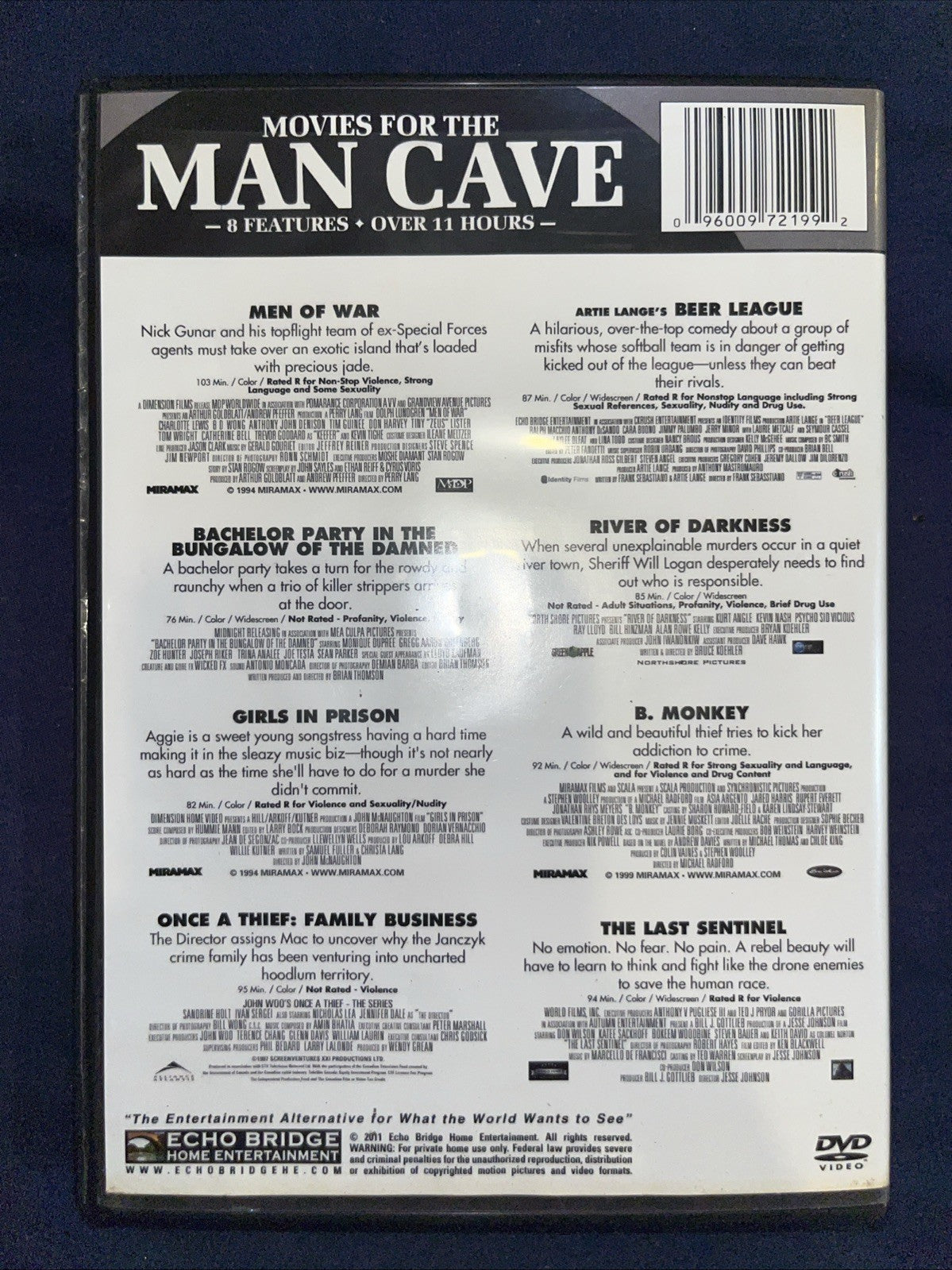 8-Movie Pack-Movies for the Man-Cave (DVD) Sealed