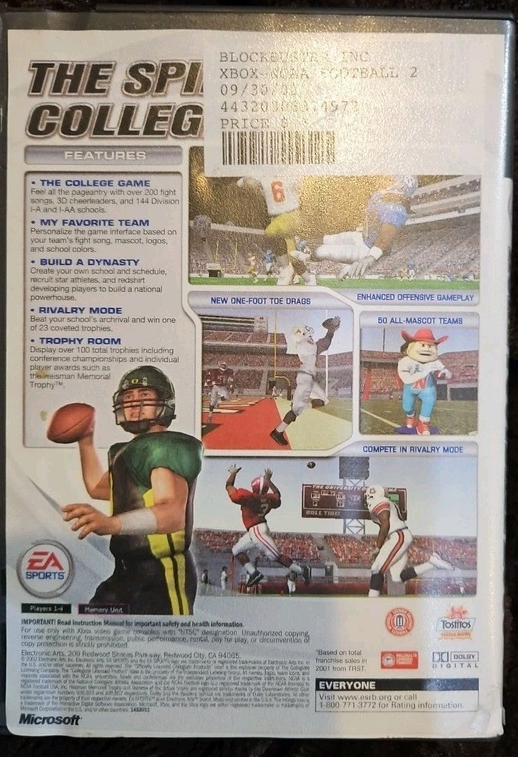 NCAA Football 2003 (Xbox) Tested. No Scratches. New Case. Former Rental