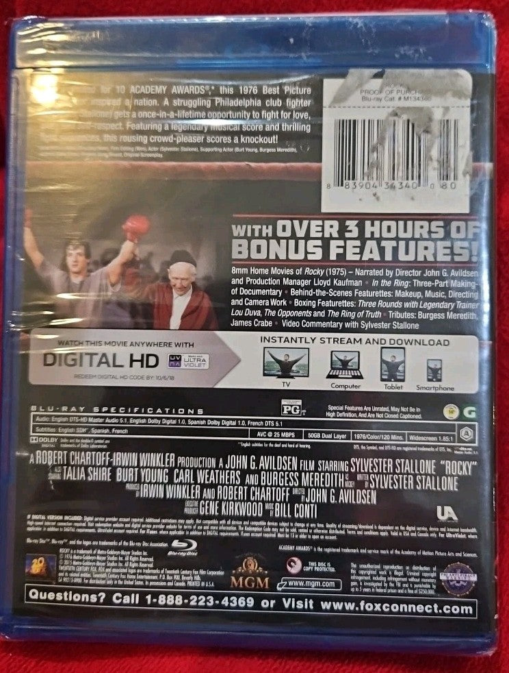 Rocky (Blu-ray, 1976) No Digital Download. New Sealed