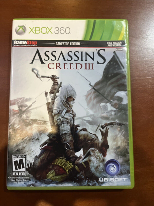 Assassin’s Creed 3 GameStop Edition ( Xbox 360) CIB. New Case. Tested