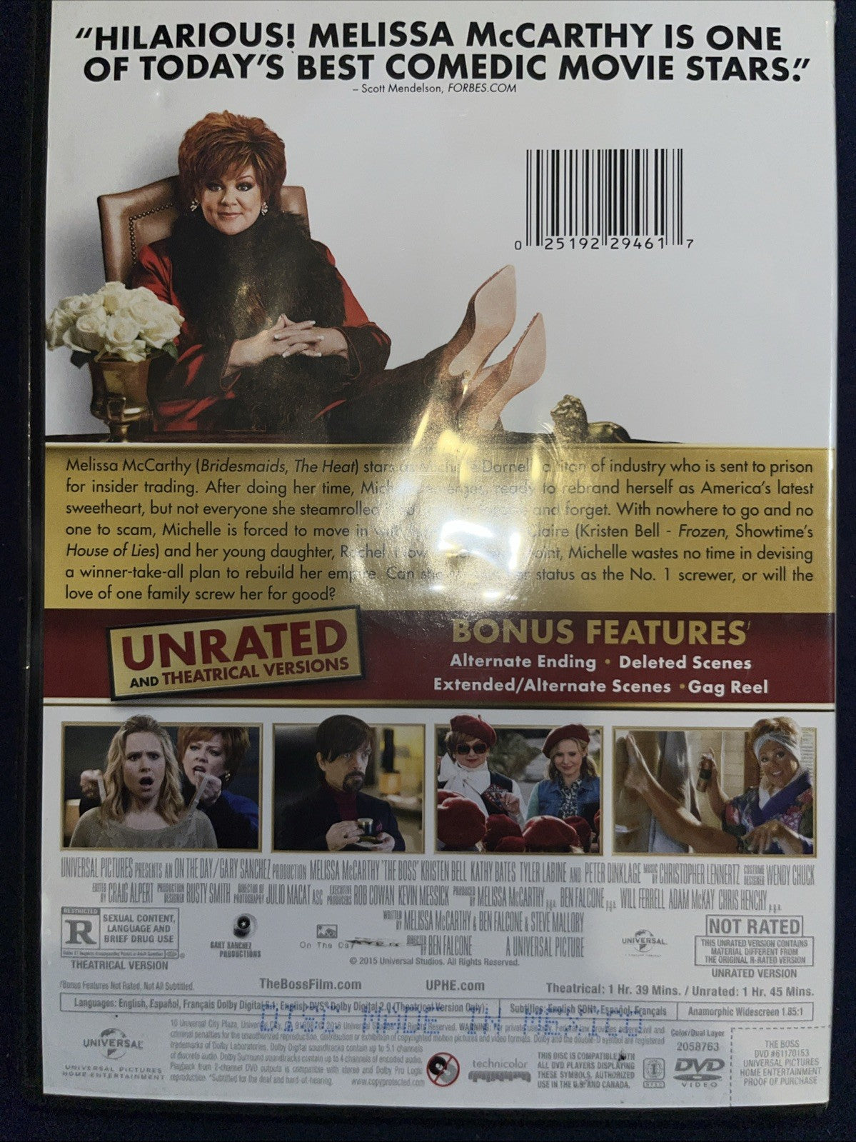 The Boss (DVD, 2016)  Sealed