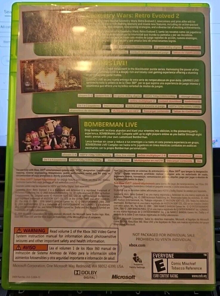 XBOX 360 Arcade Game Pack. TESTED. NO SCRATCHES. NEW CASE. RESEALED.