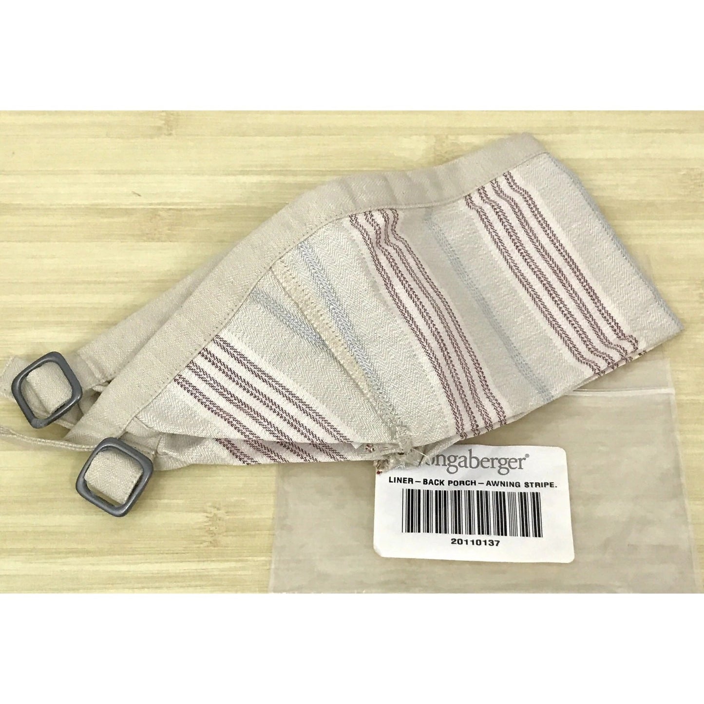 Longaberger Mini Basket with New Back Porch Awning Stripe Liner
