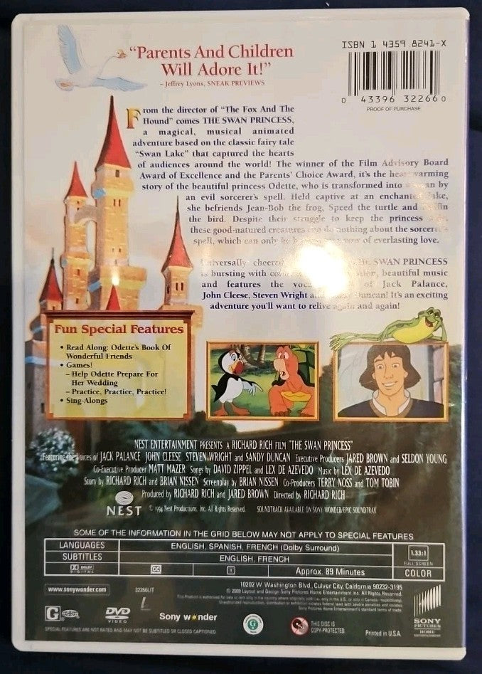 The Swan Princess (DVD, 1994)
