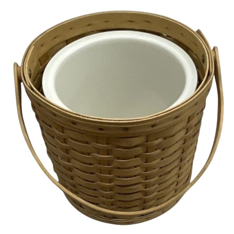 Longaberger 8-10 Quart (2-2.5 Gallon) Ice Bucket Basket with Lid & Insert