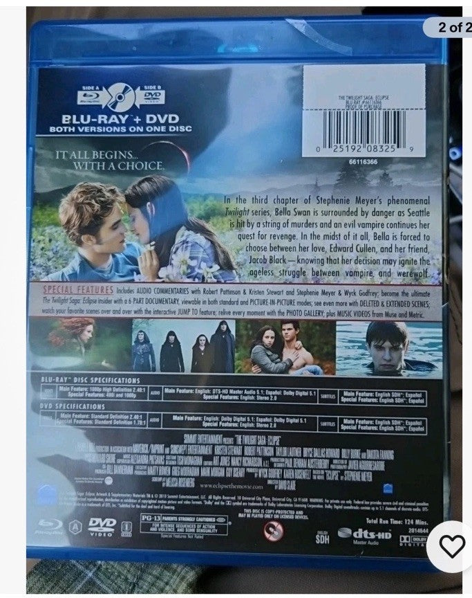 The Twilight Saga: 5-Movie Collection (Bluray) Individually Packaged. No Dowload