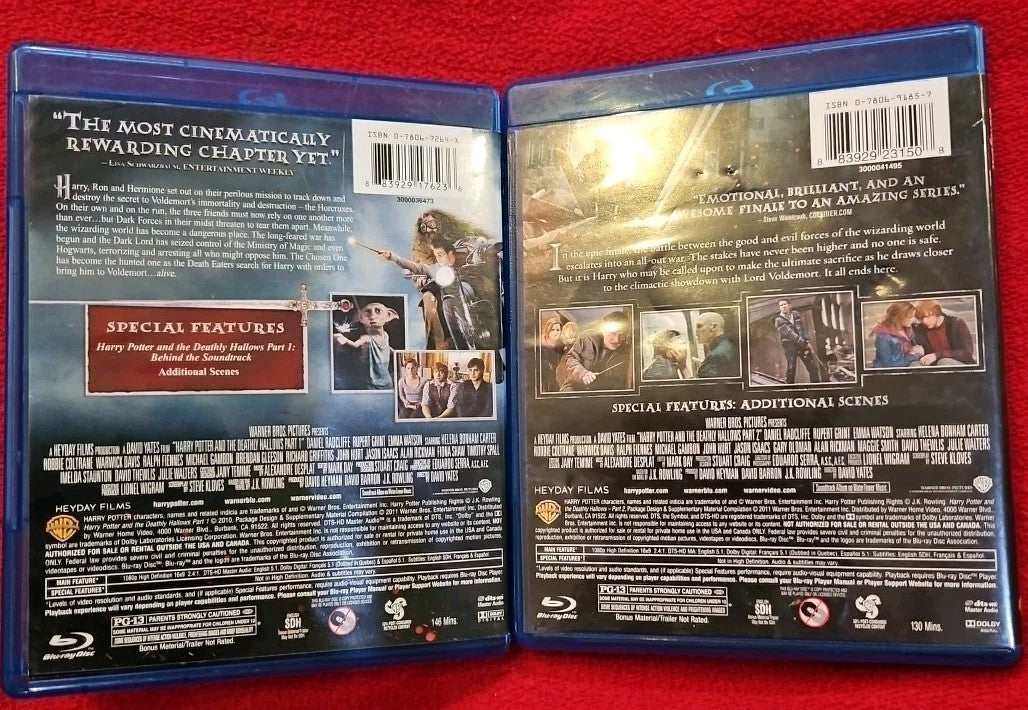 Harry Potter and the Deathly Hallows, Part 1 and 2 (Blu-ray) No Digital Download