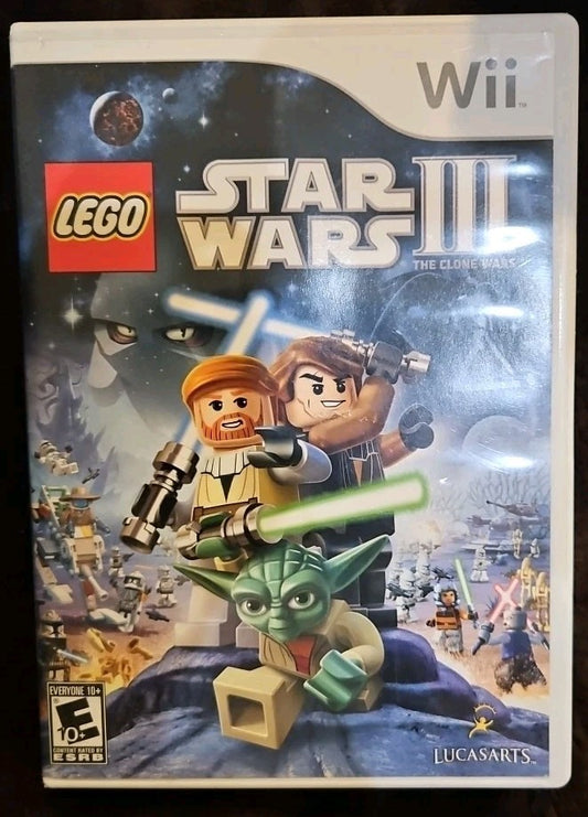 Lego Star Wars III: The Clone Wars (Wii) No Game. Case + Artwork + Manual ONLY