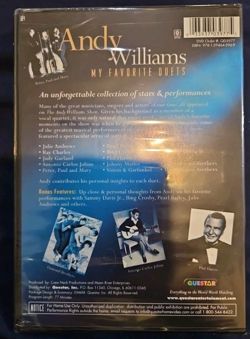 Andy Williams: My Favorite Duets (DVD, 2011) Sealed
