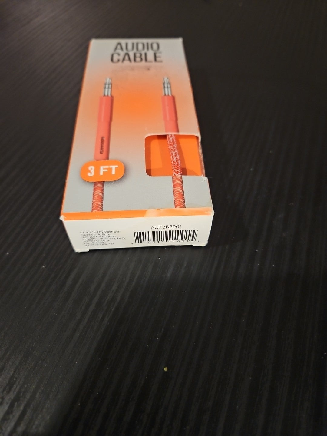 Luxshare Audio Cable, 3ft. Heavy Duty Braided Cable, (AUX3BR001)  Brand New!