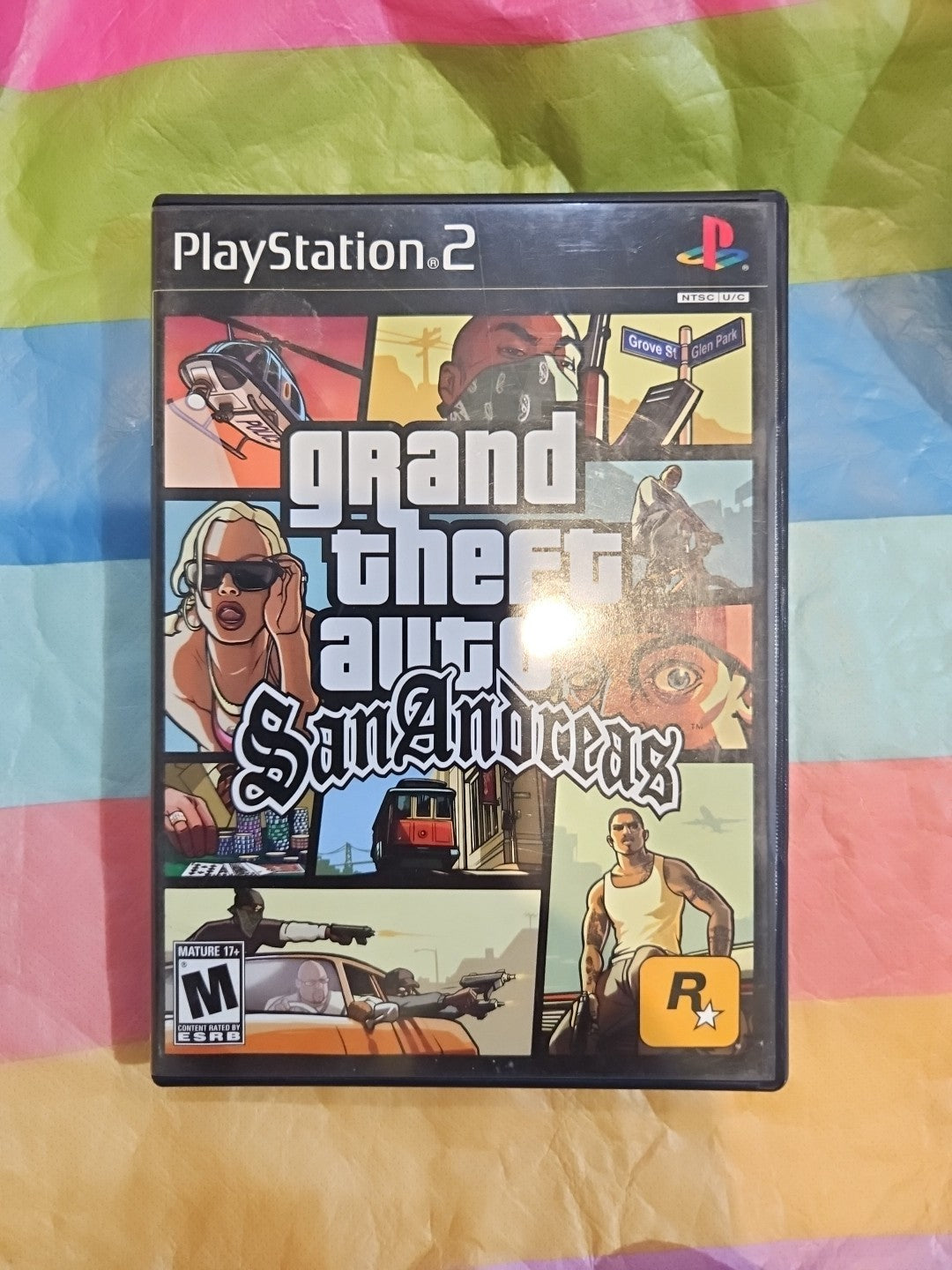 Grand Theft Auto: San Andreas (PS2) Mint. W/ Manual + Poster. Tested. New Case
