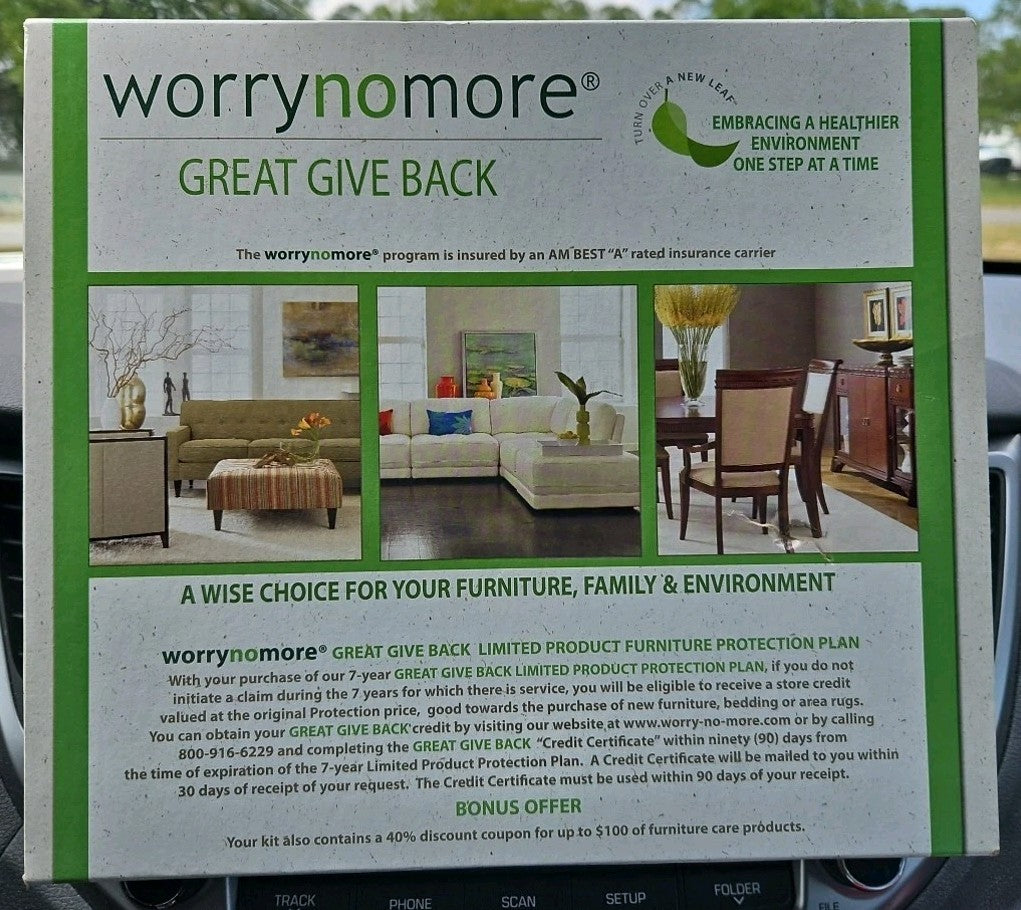 NEW WORRYNOMORE Furniture Cleaning & Protection Kit Microfiber Leather Wood 