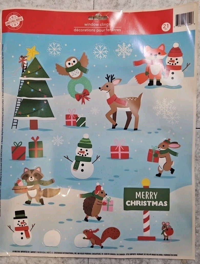 Vintage Christmas House 20 ct Glitter Clings Gingerbread