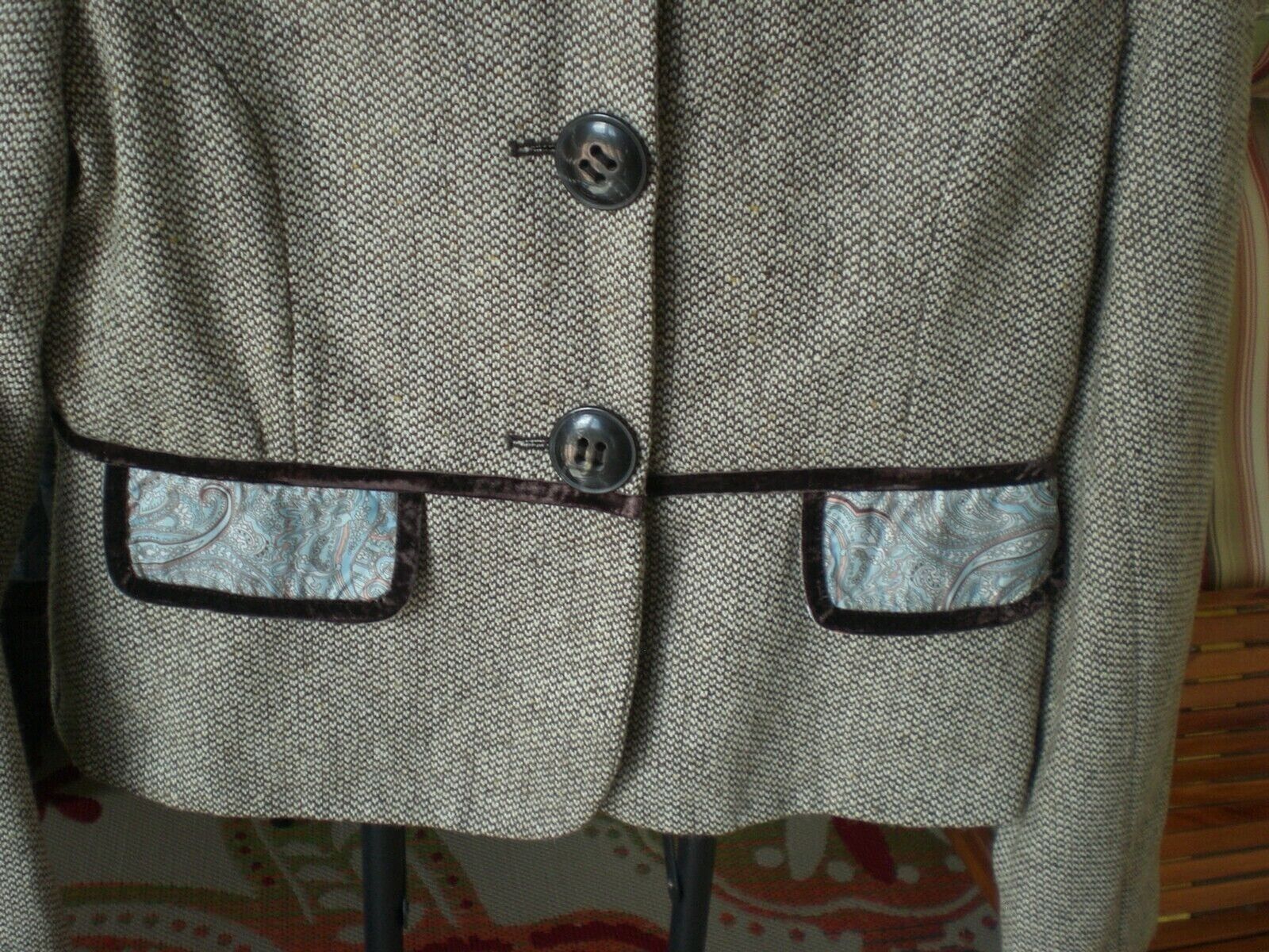 Maestro Anthropologie Tweed Women's Blazer Jacket MEDIUM