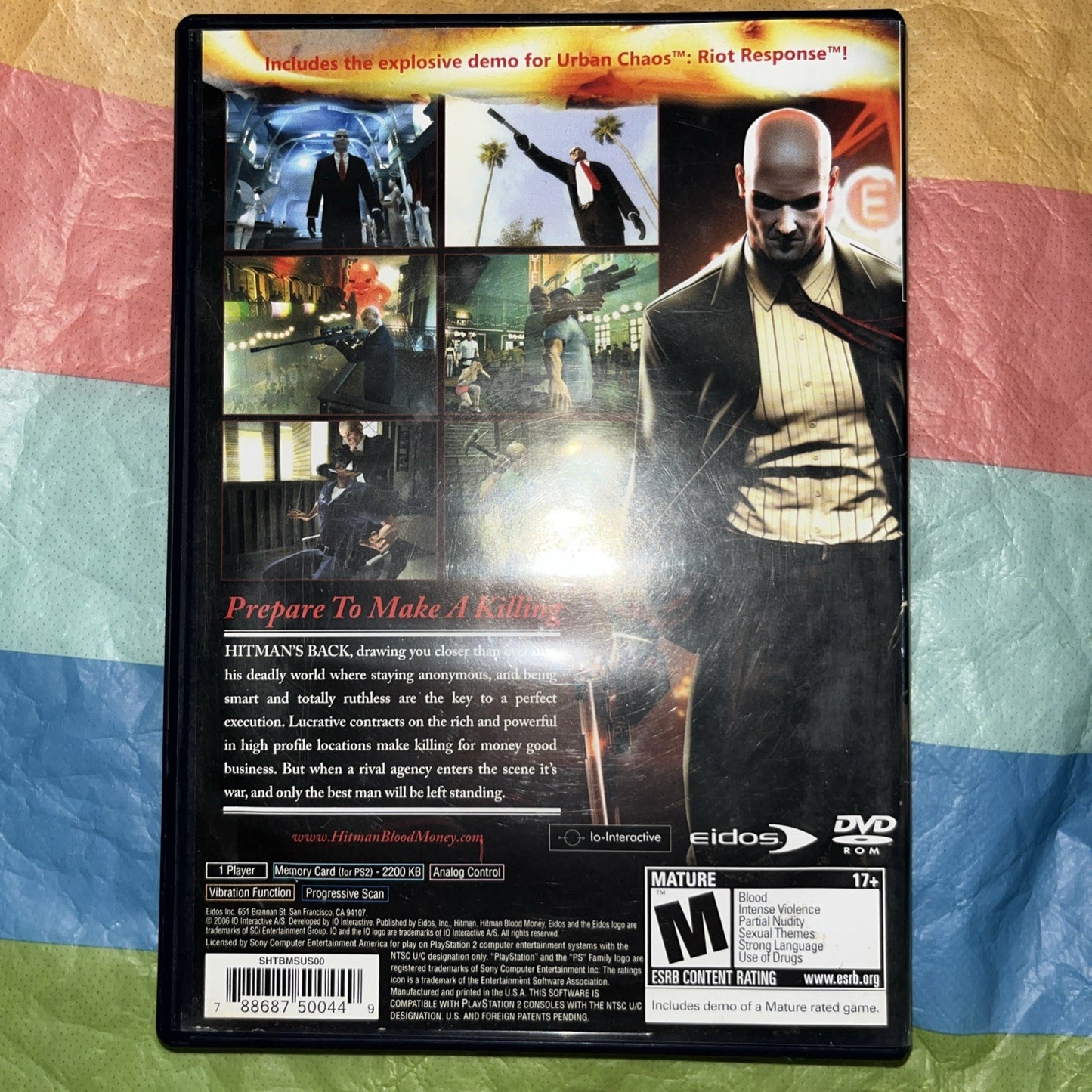 Hitman Blood Money (PS2) Tested. Damaged Case. Initialed Artwork And Disc