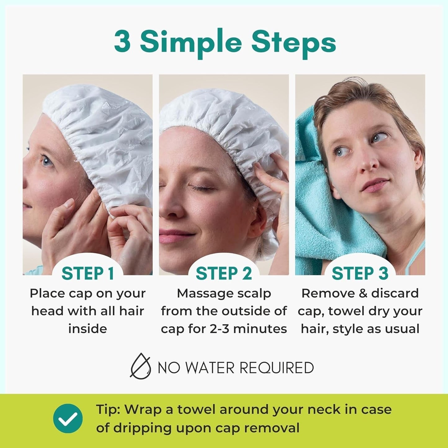 Nurture Valley Shampoo Cap NO WATER REQUIRED - Cleans & Condition Without Water