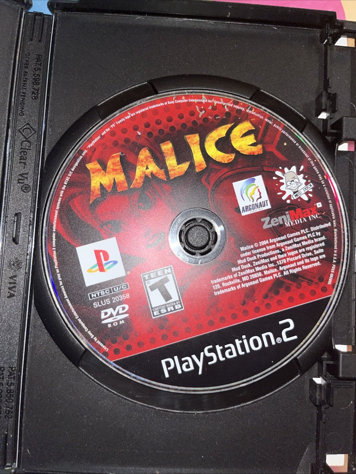 Malice (PS2) Tested. No Scratches. Blockbuster Case