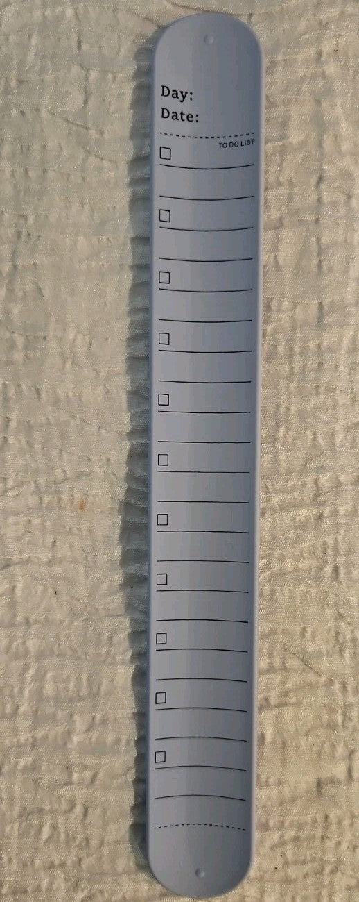 Slap Band Slap Bracelet 8"Ruler and To Do List Vinyl Coated