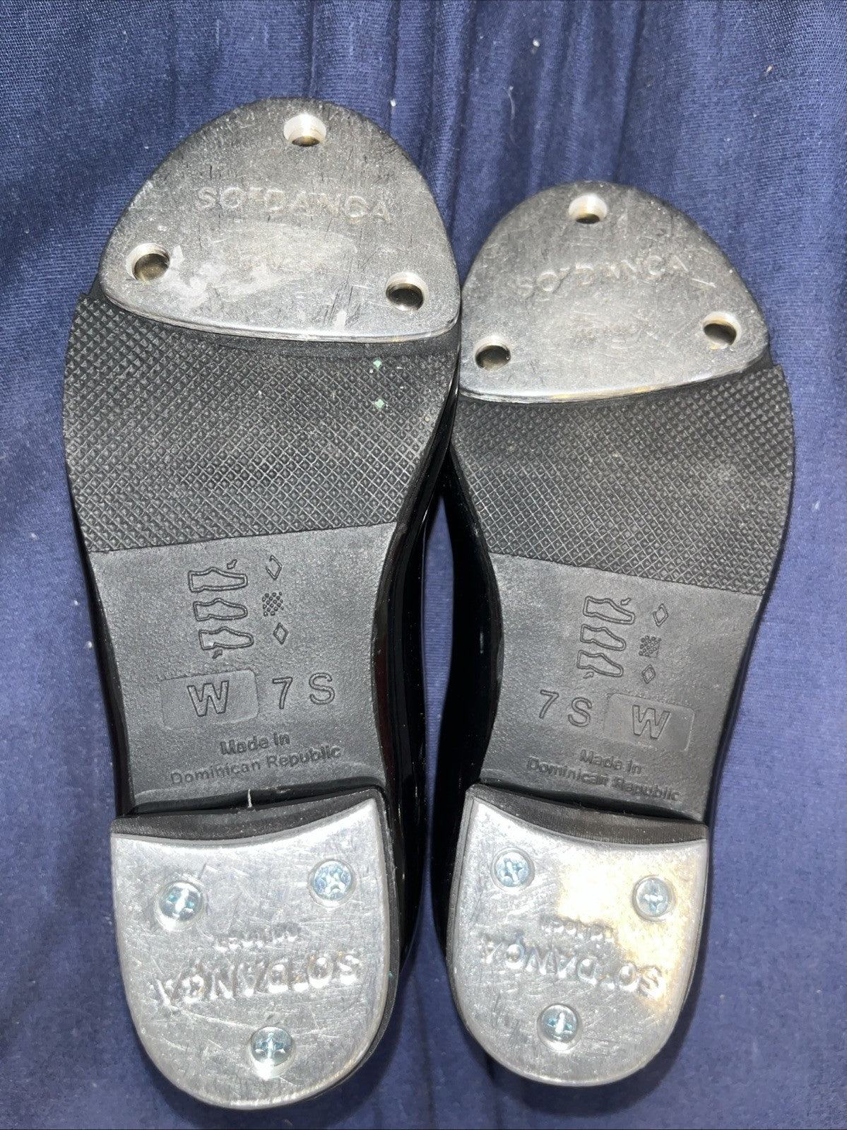 So Danca Kids Tap Shoes Black. Lightly Used  Size W 7 S