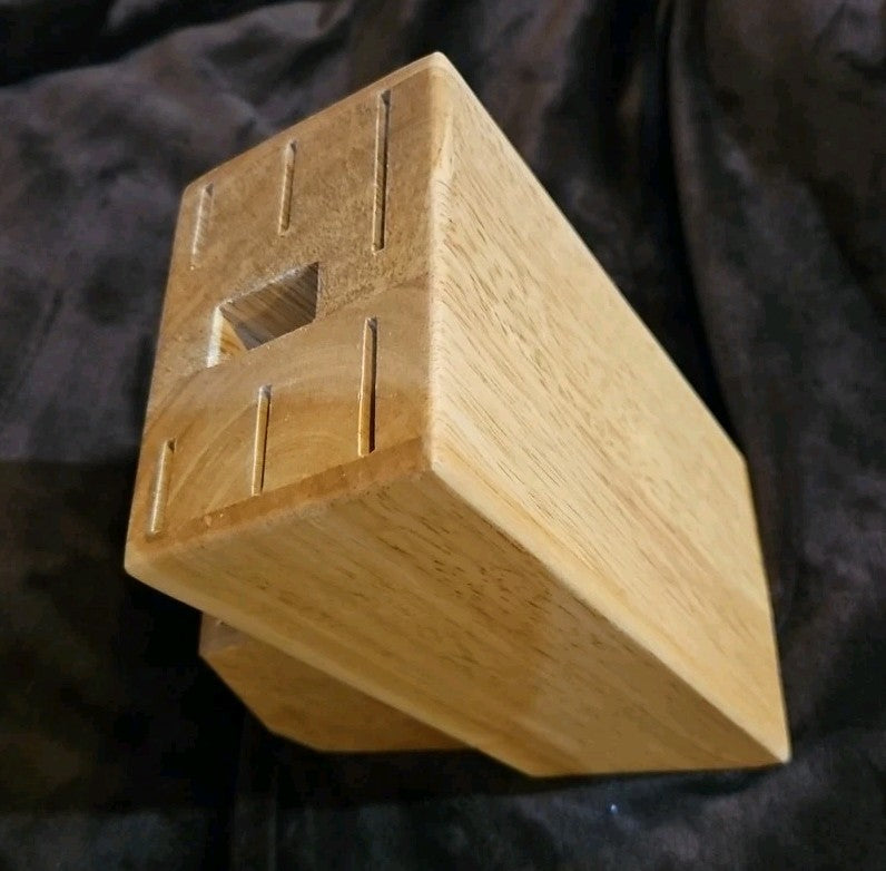 FarberWare Knife Block 13 Slot Plus Scissors Holster Wood 8" Tall