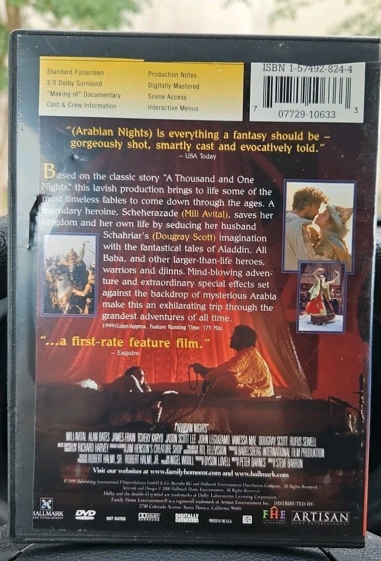 Arabian Nights (DVD, 2000) Tested. Slim Case. Cropped Artwork.