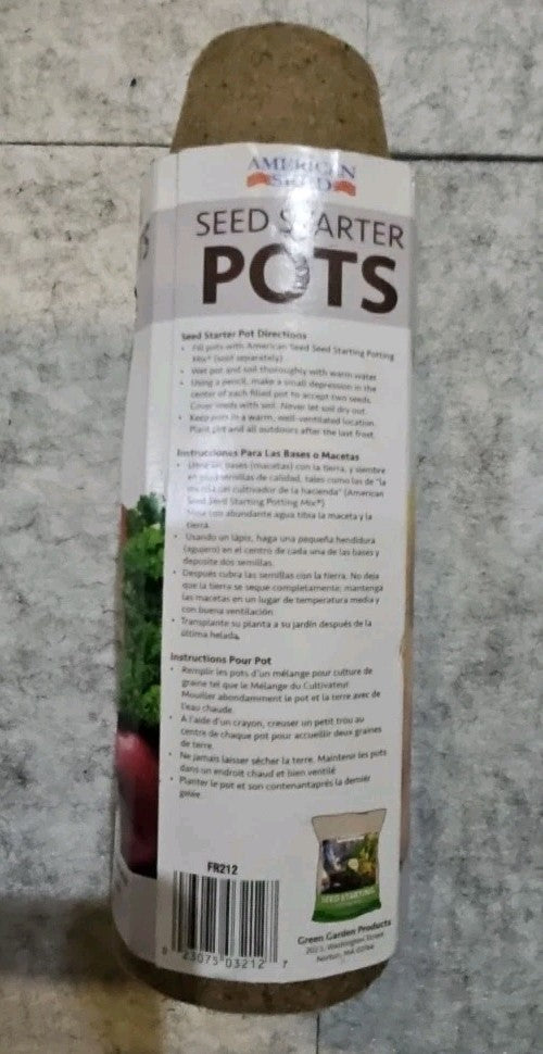 Lawn & Garden Seed Starter Pots 12 Pack 2.5" Biodegradable Organic Planters
