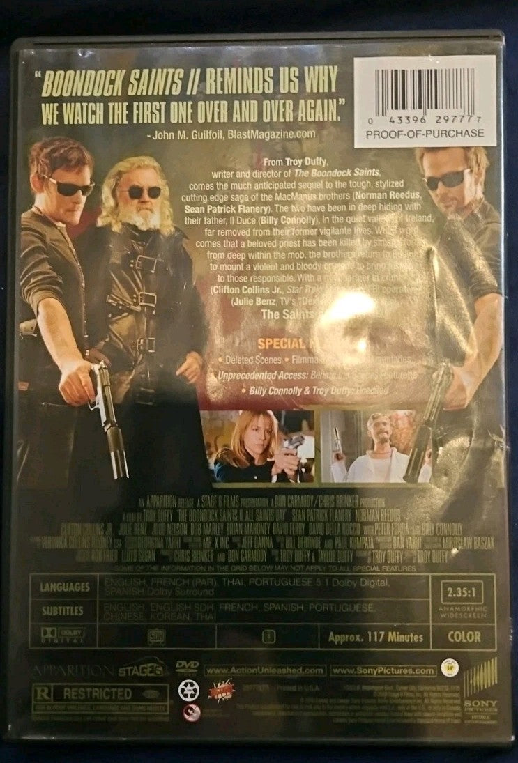 The Boondock Saints II: All Saints Day (DVD, 2009) New Sealed