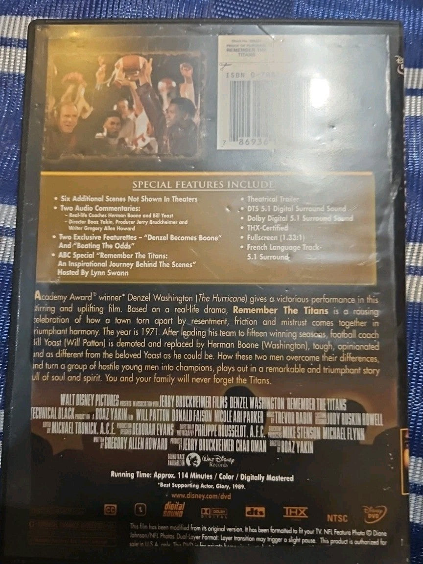 Remember the Titans (DVD, 2001, Full Frame Version)