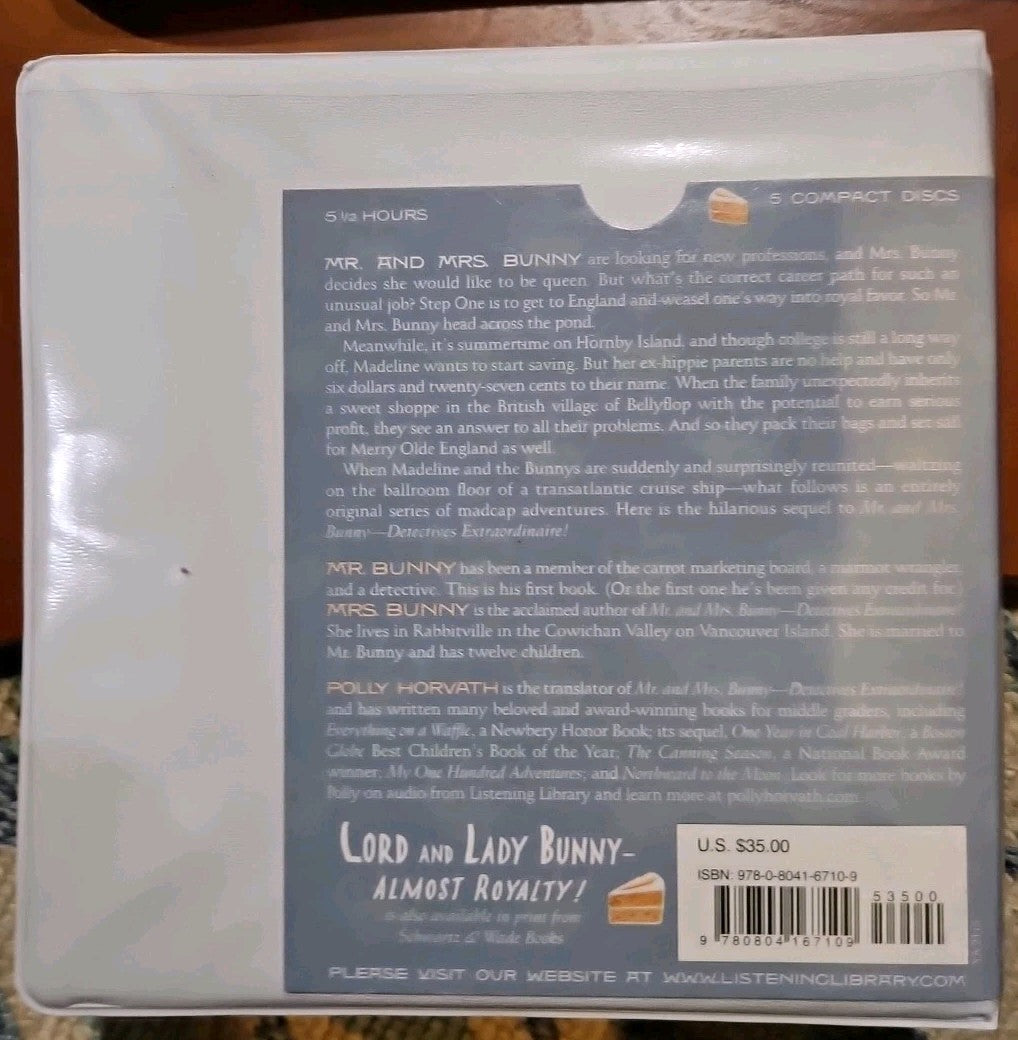 Lord and Lady Bunny--Almost Royalty! by Polly Horvath (2014, CD) New Sealed