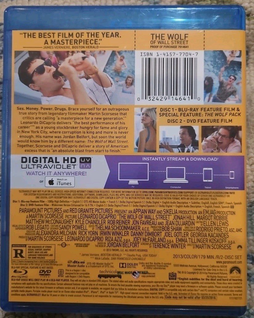 The Wolf of Wall Street (Blu-ray, 2013)
