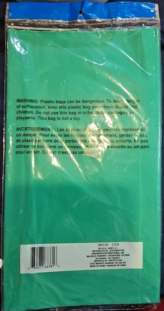 GREEN 54" x 108" Tablecloth Rectangle Plastic Party Table Covers