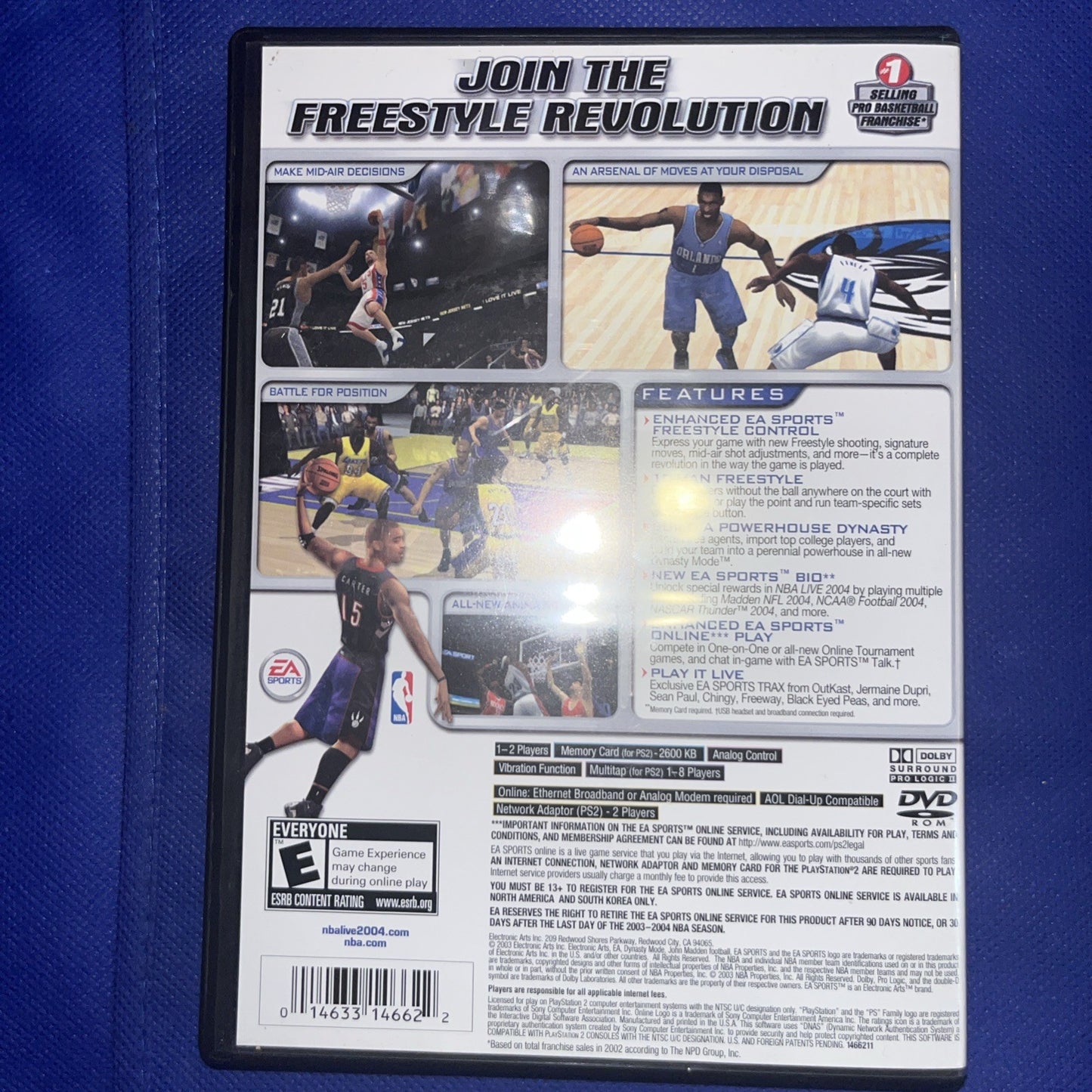 NBA Live 2004 (PS2) Original Case + Manual + Tested Disc