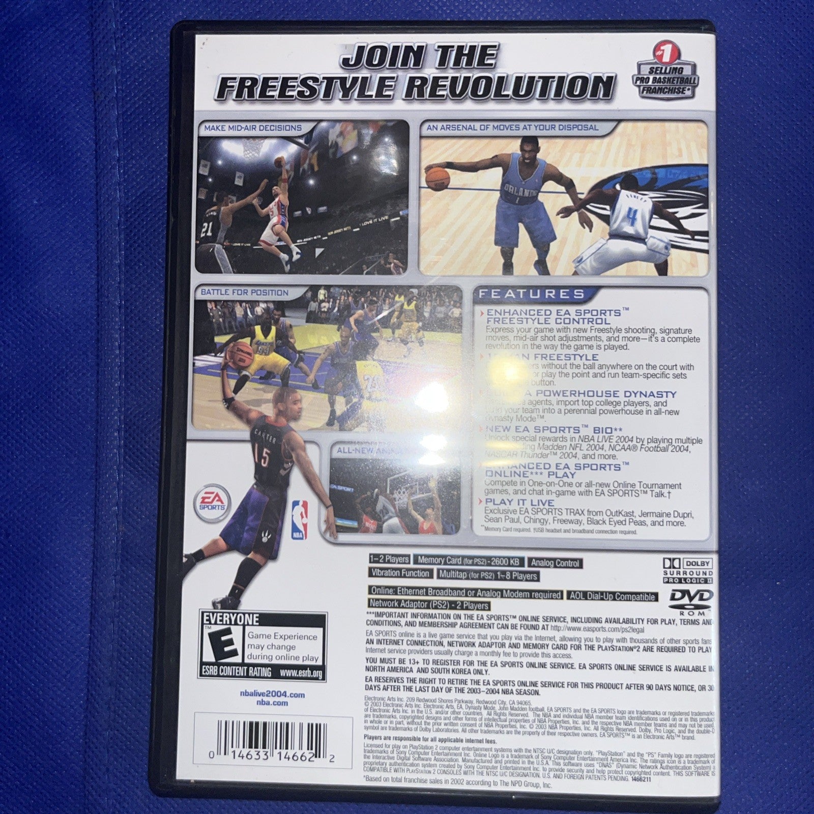 NBA Live 2004 (PS2) Original Case + Manual + Tested Disc