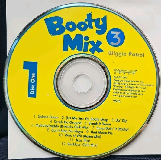 Booty Mix, Vol. 3: Wiggle Patrol by Various Artists (CD) 2 Disc Set. Disc Only.