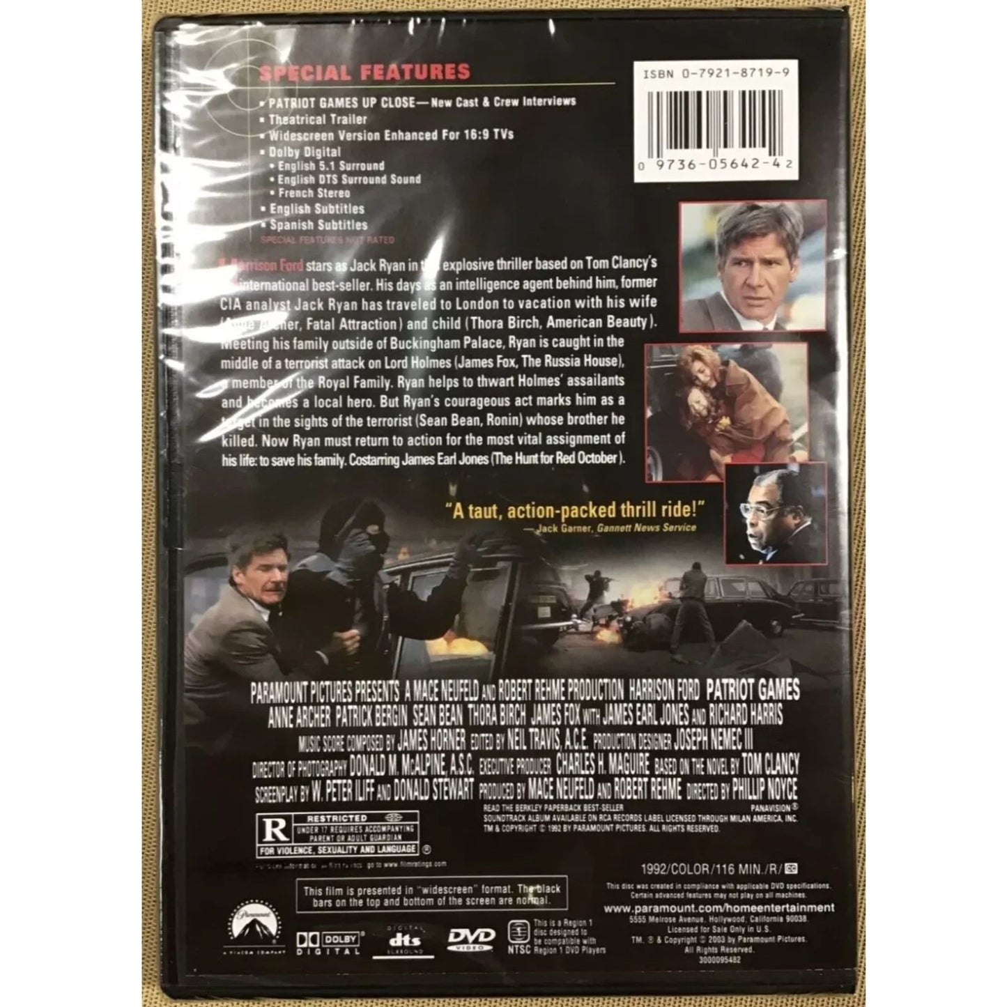 Patriot Games (DVD) Factory Sealed