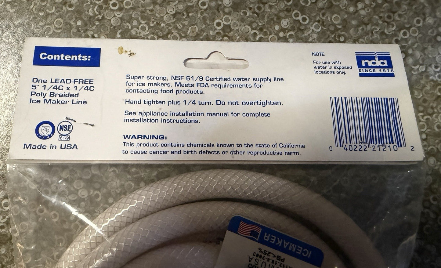 Flowmaster Flow Master Lead- Free Water Supply Line Ice Maker 49599 Made in USA