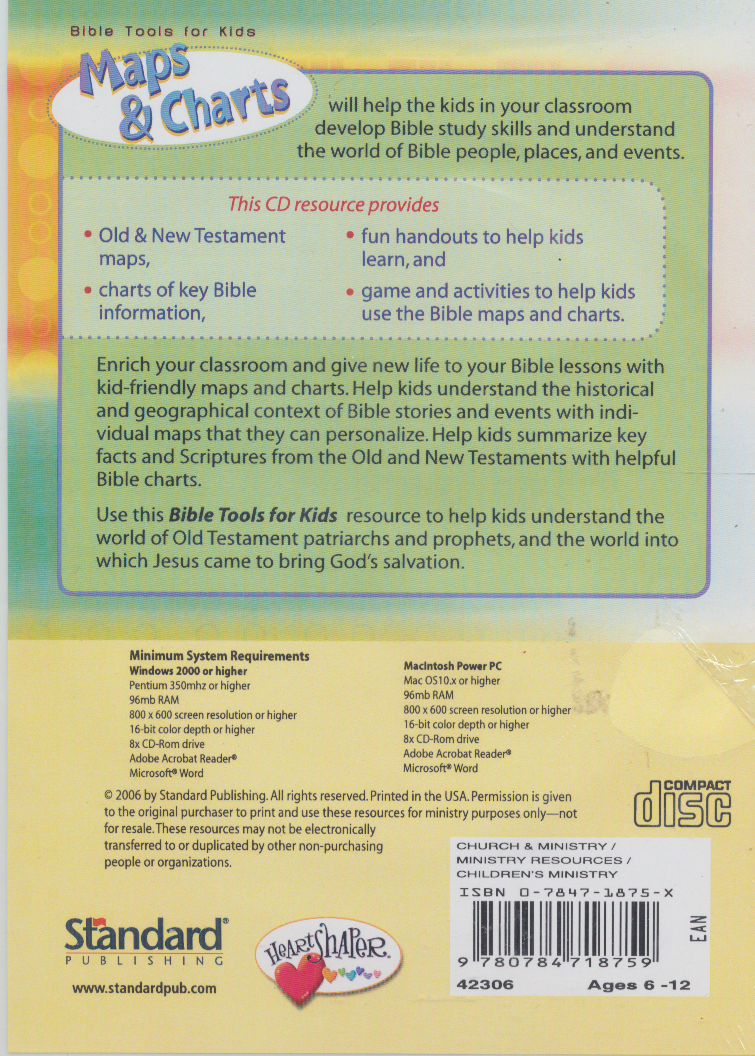 Maps and Charts by Standard Publishing Staff (2006, CD-ROM) Brand New Sealed.