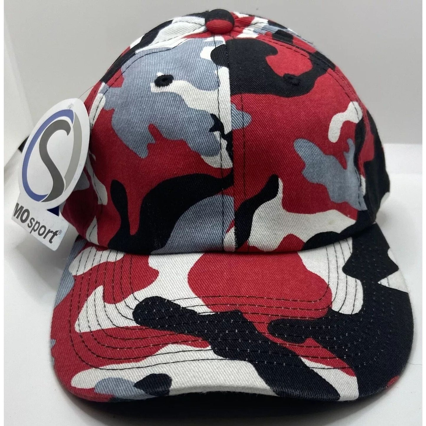 Baseball Cap - Adjustable - Red/White/Gray/Black Patterned - Brand New