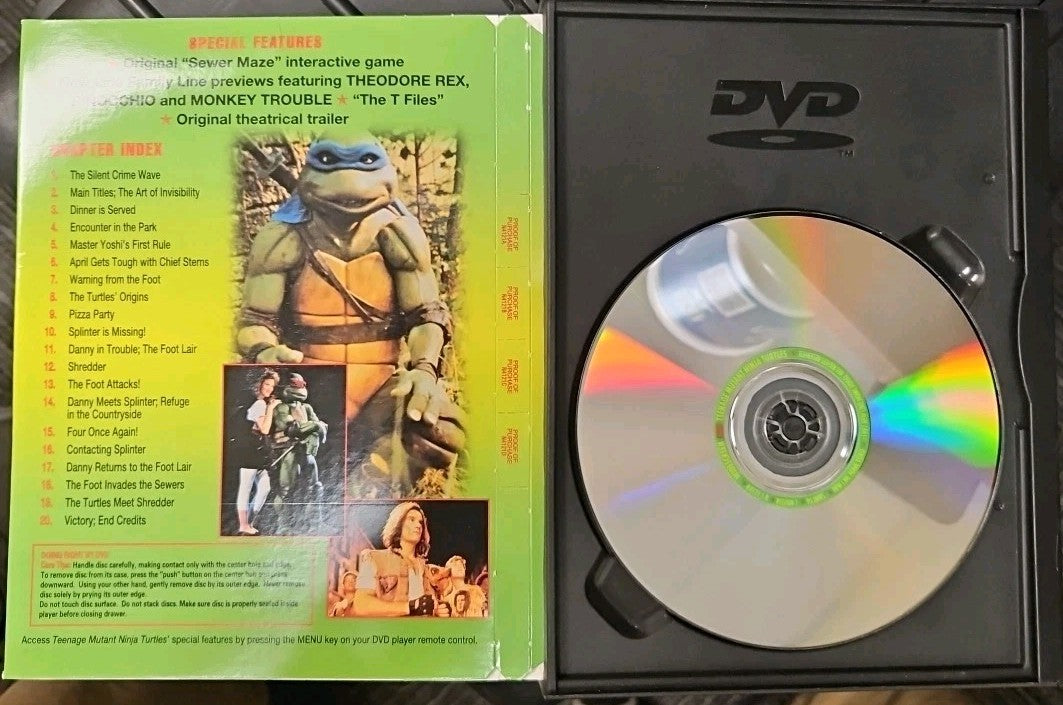 Teenage Mutant Ninja Turtles (DVD, 1990) Tested. No Scratches