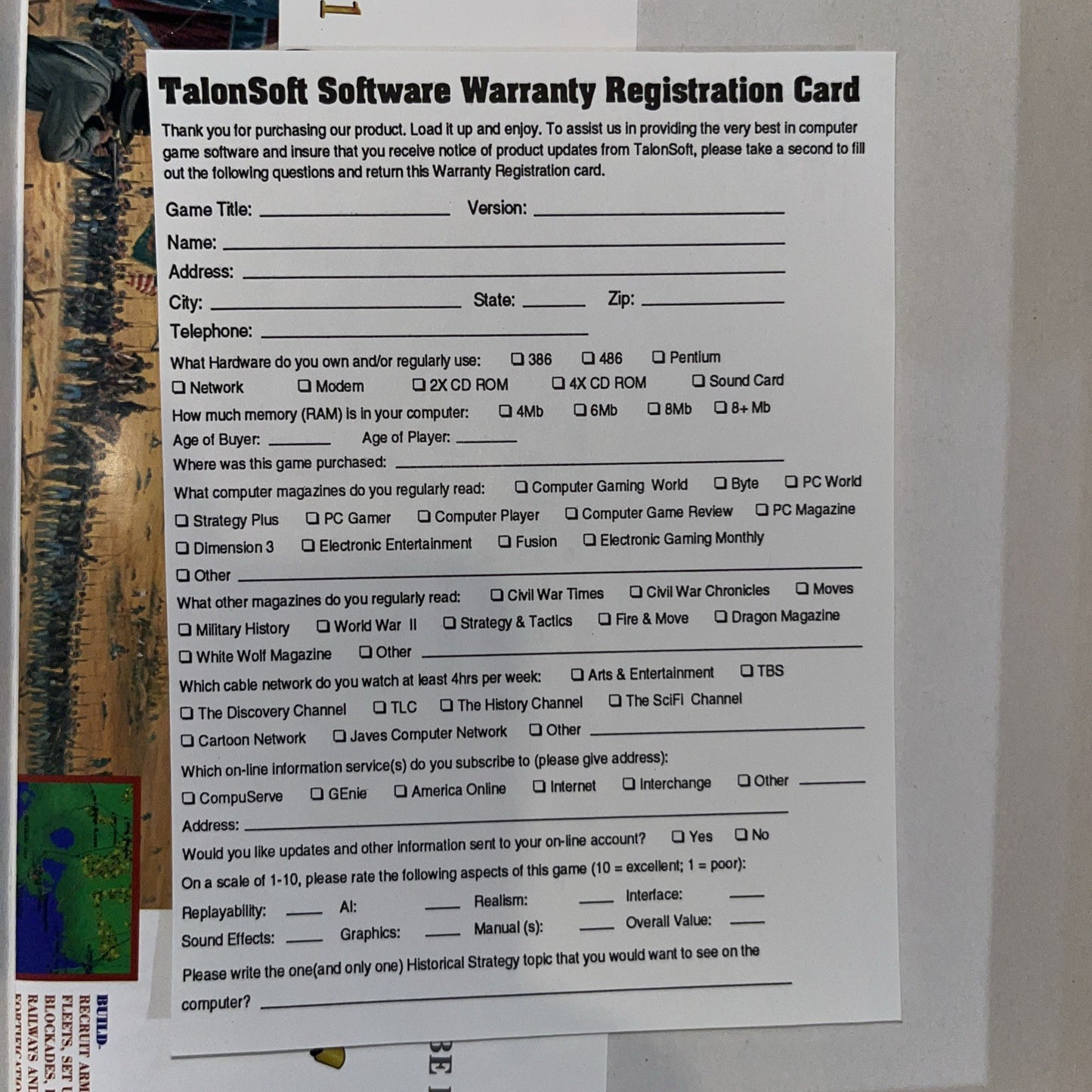 Battleground 2: Gettysburg (PC, 1995) CIB