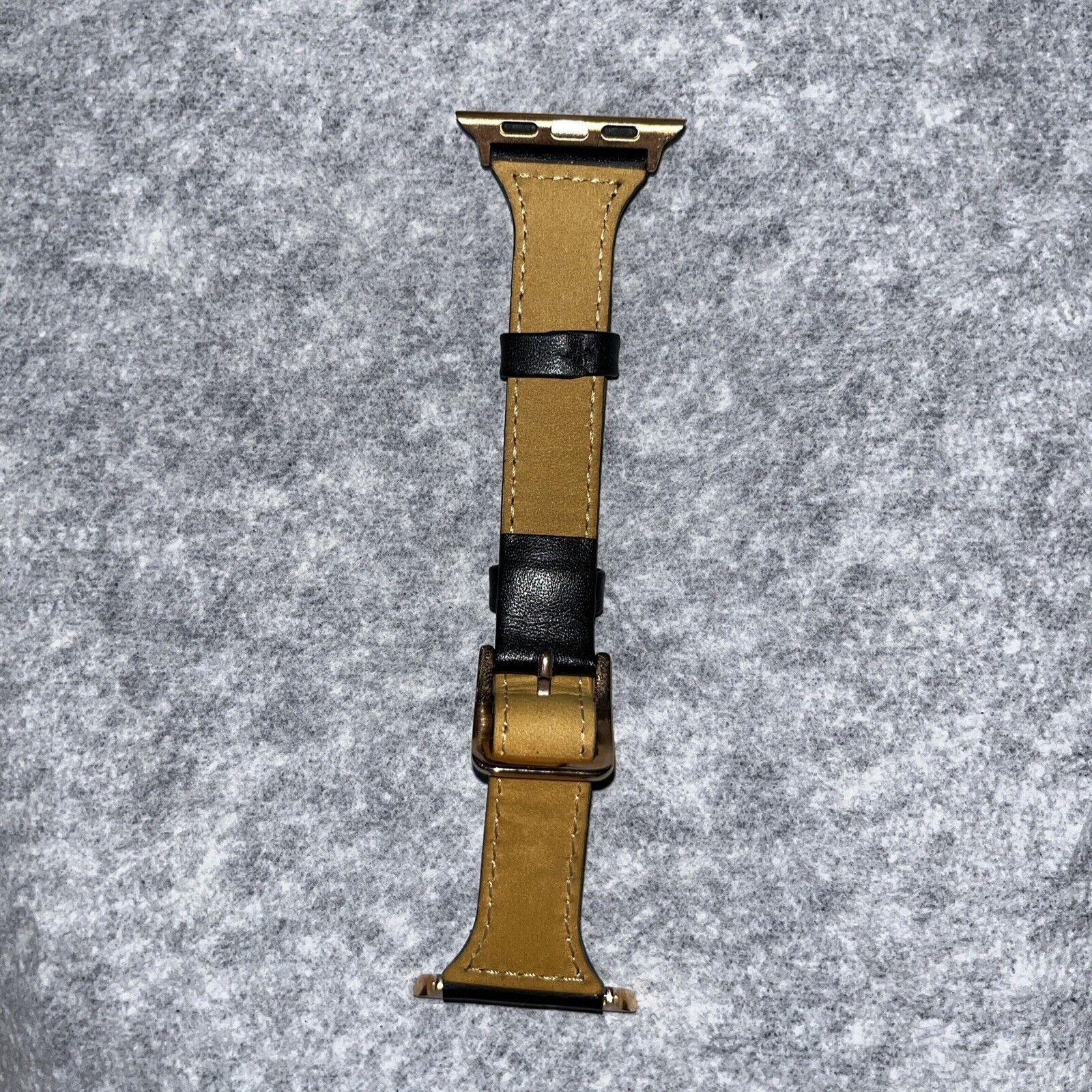 Black Apple Watch Strap w/ Brass Buckle fits 38/40/41mm Series 4,5,6,7,8,9 & SE