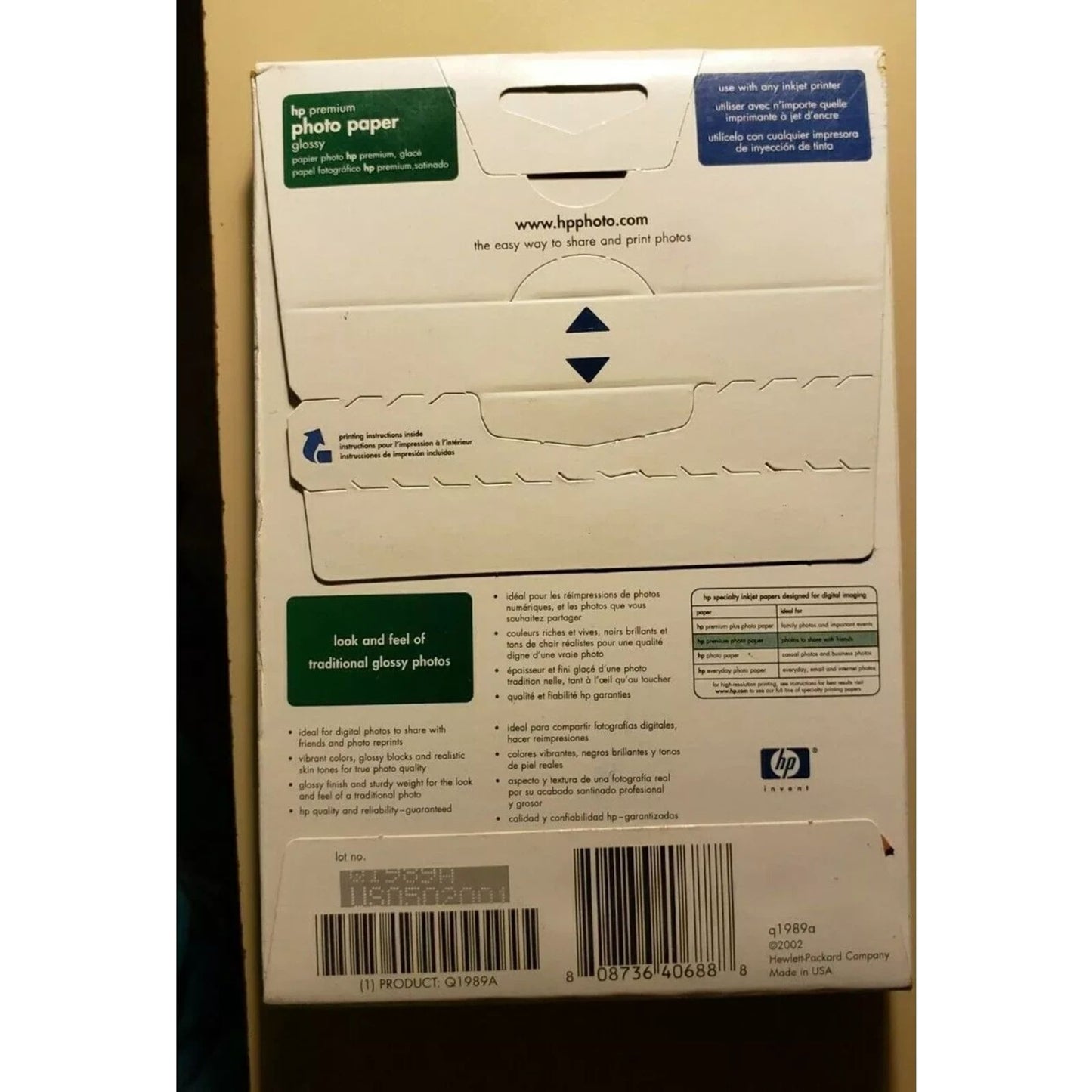 HP Premium Photo Paper Glossy - 9 mil Inkjet 4" x 6" 60 Sheet - Brand New