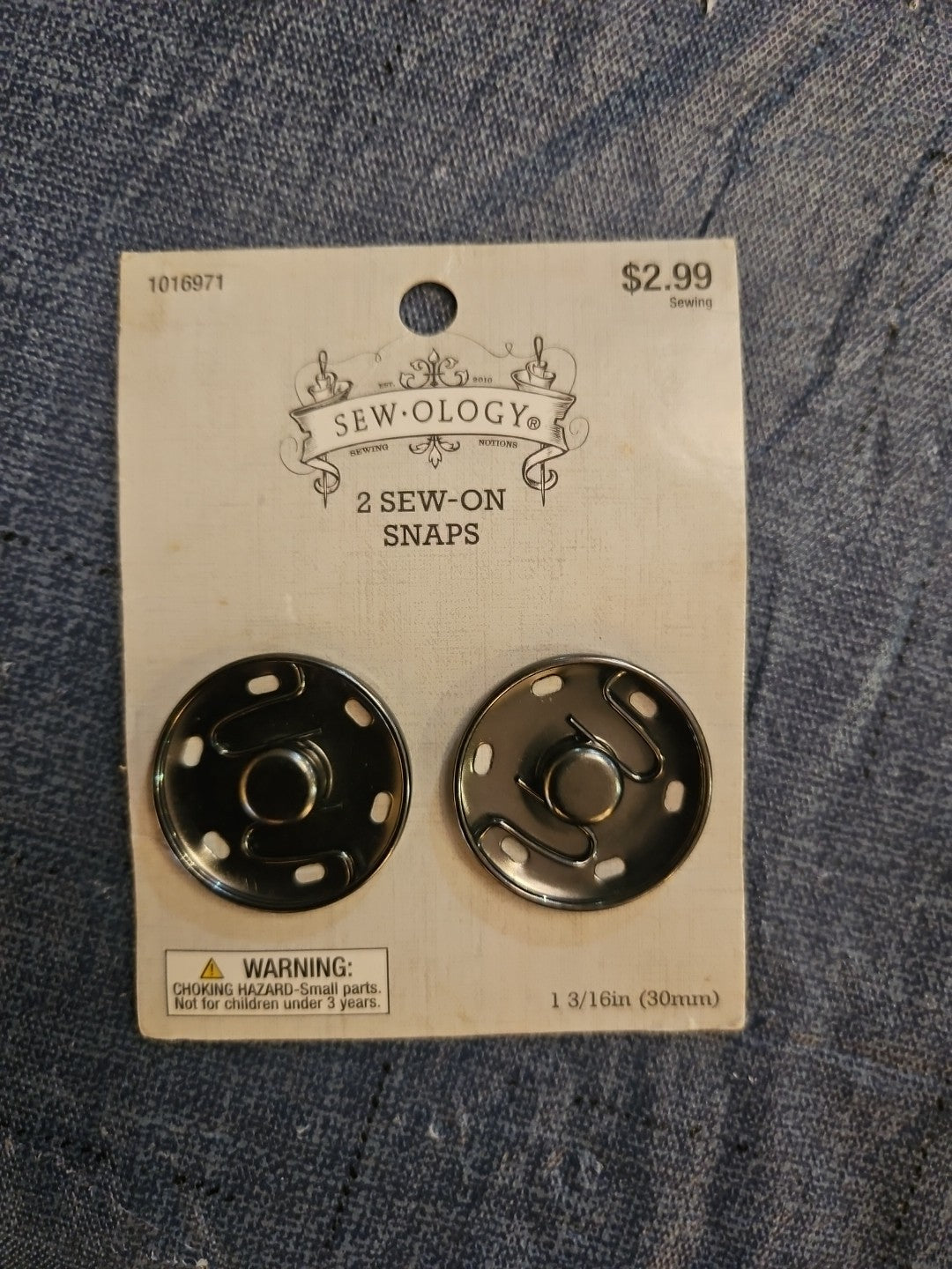 Sewology 1-3/16" Gun Metal Edge Snaps (Pair)