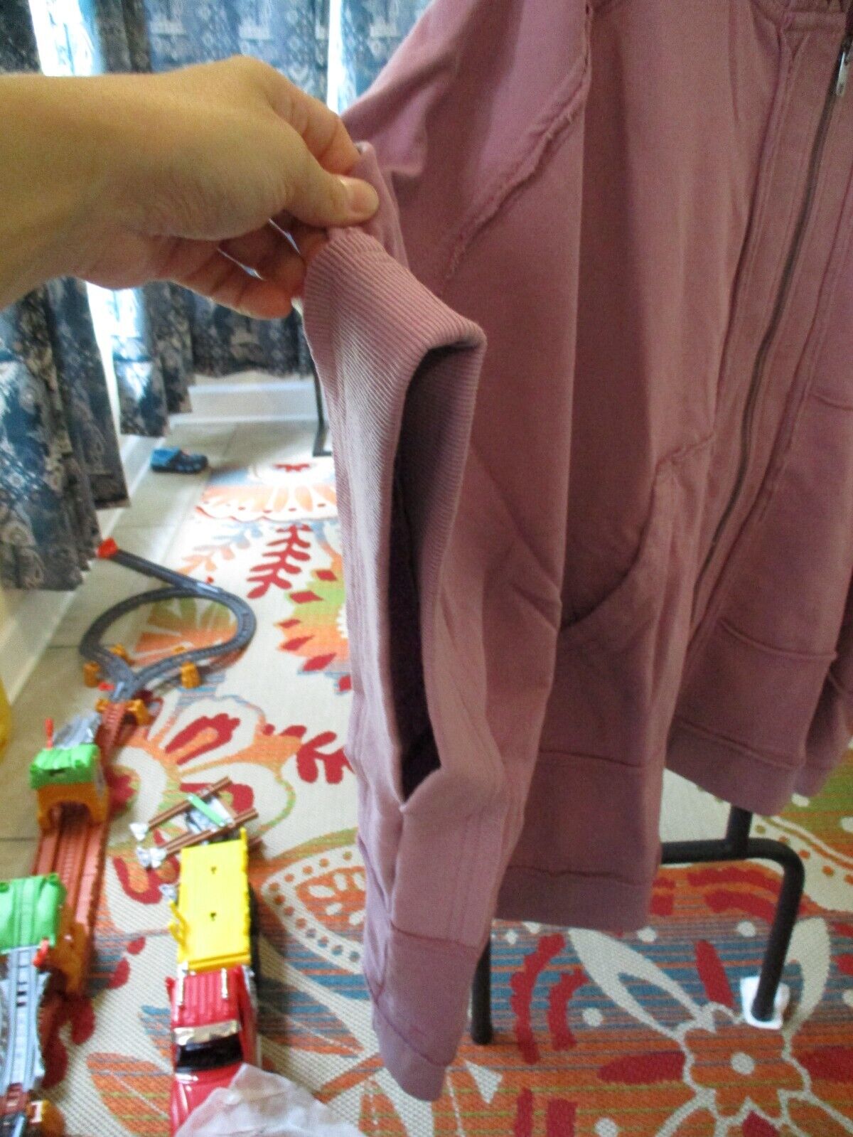 Rose Terry Knit Zip Cape Jacket Boutique Exclusive Small