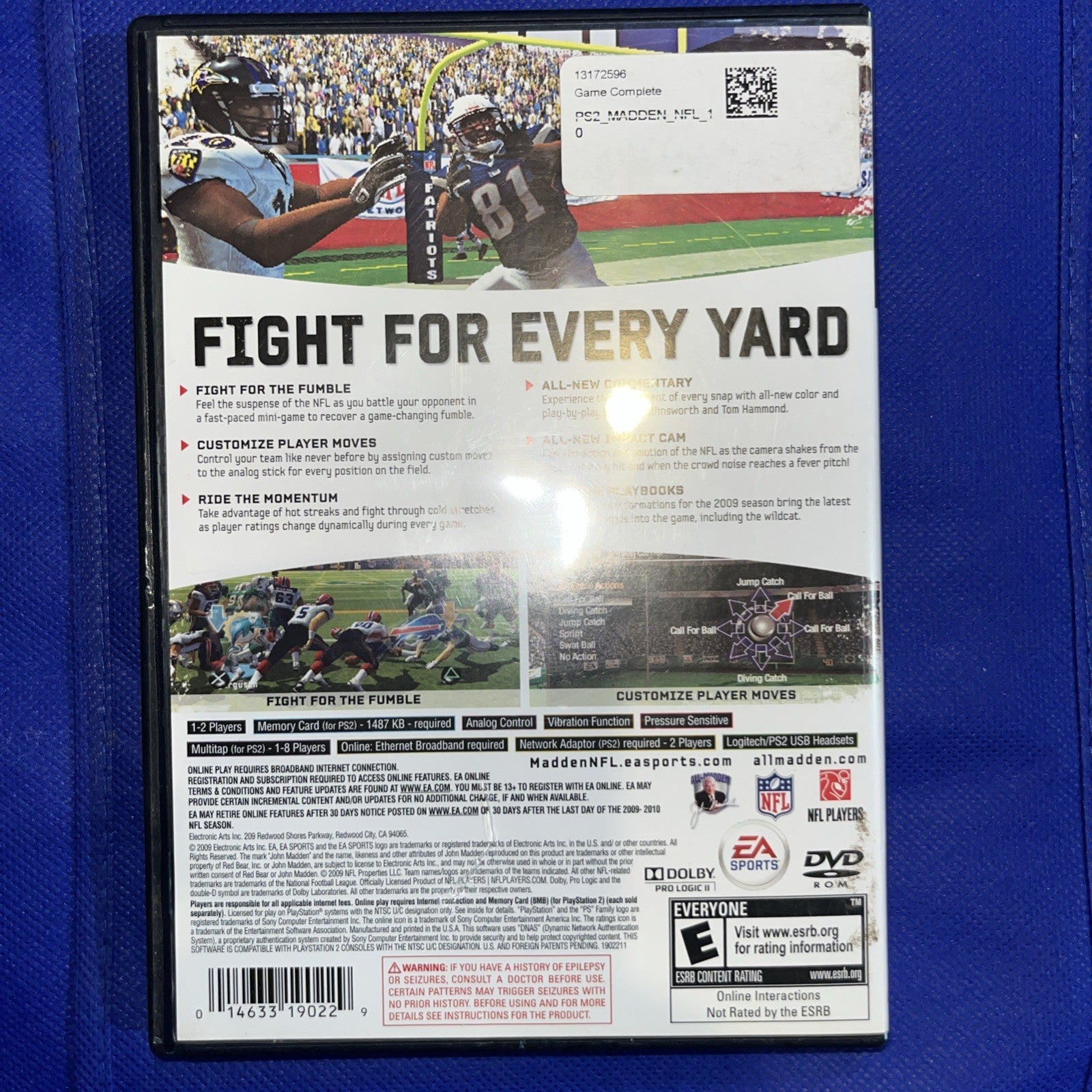 Madden NFL 10 (PS2) Original Case + Manual + Tested