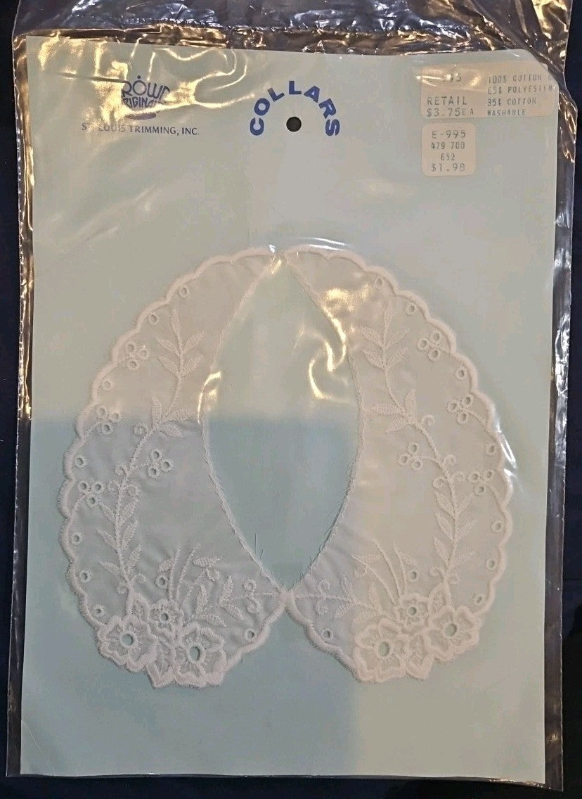 3 Count St. Louis Trimming "Lace" Collar Polyester/Cotton Washable NEW