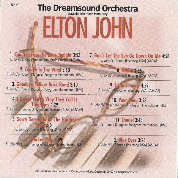 The Dreamsound Orchestra: Elton John (CD) NEW