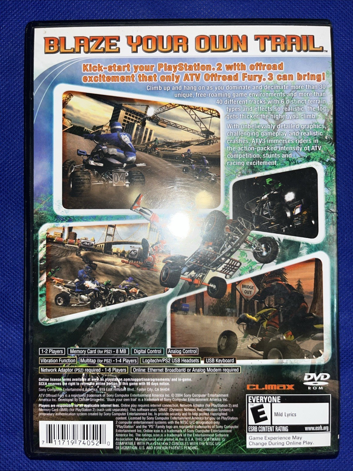 ATV Offroad Fury 3 (PS2) Original Case + Stickers + Manual + Reg Card. Tested