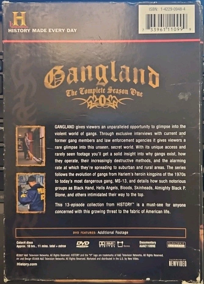 Gangland: Complete Season 1 (DVD) Discs 2, 3 & 4 ONLY.  MISSING DISC 1 READ